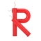 Letter R as Dynamite Sticks Alphabet Collection. 3d Rendering