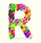 Letter R Balloons variety of colors logo vector design template