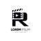 Letter R Clapperboard Logo Design Vector Icon Graphic Emblem Illustration