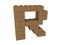Letter R concept built from toy wood bricks