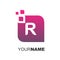 Letter R creative tech logo icon design