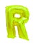Letter r English alphabet lime color