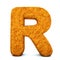 Letter R, font soil drought cracked, dry mud alphabet, path save