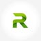 letter r green logo template. alphabet logotype design