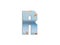 Letter R light blue color rusty iron metal alphabet isolated design element industrial font