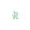Letter R logo design frog footprints concept
