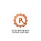 Letter R Logo. Modern Techno Gear Initial Logo Template Design