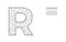 Letter R low poly design, alphabet abstract geometric image