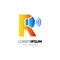 Letter R Speaker Logo Design Vector Icon Graphic Emblem Illustration