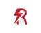 Letter R thunderbolt logo icon.