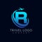 Letter R tour and travel logo design vector