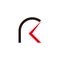 Letter rk simple arrow line logo vector