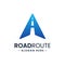 Letter A for road route logo design template