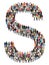 Letter S alphabet group of people