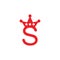 Letter s crown simple geometric logo