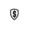 Letter S with knife and shield badge logo template