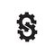 Letter s linked cog machine industrial logo vector