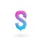 Letter S logo. Colored paint character with drips. Dripping liquid symbol. Isolated art concept vector.