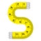 Letter s ruler icon, cartoon style