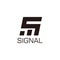 Letter s signal symbol geometric design logo vector