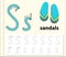 Letter S tracing alphabet worksheets