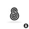 Letter S tribal ornate ethnic style black silhouette logo