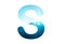 Letter S of water alphabet, aqua concept fresh water a to z, 1 to 0