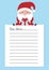 Letter for Santa Claus. Santa Claus with gift