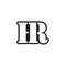 Letter serif H R vector