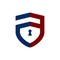 A letter shield lock logo