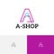 A Letter Shopping Bag Modern Alphabet Line Logo