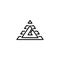 Letter A simple design vector line pyramid logo