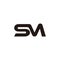 Letter sm simple connect line symbol logo vector
