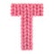 Letter T english alphabet, color red