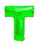 Letter t English alphabet green