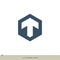 Letter T Up Arrow Hexagon Shape Logo Template Illustration Design. Vector EPS 10