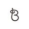 Letter tb curves ribbon thread design logo vector