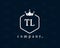 Letter TL, T and L luxury royal monogram logo design