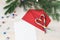 Letter to Santa Claus and red envelope