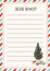 Letter to Santa Claus template for kids. Christmas wishlist for children. Dear Santa printable