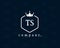 Letter TS, T and S luxury royal monogram logo design