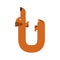 Letter U is dog. pet font. Dachshund alphabet. Lettering home an