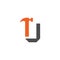 Letter U with with hammer renovation, building services, repair, construction logo design template. Orange and Grey color icon.