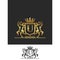 Letter U Horse Royal Crest elegant King Logo