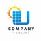 Letter U Solar Energy Logo, Solar Power Panel Design