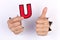 Letter U with thumb up sign