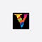 Letter V creative logo for the black vector design background company