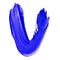 Letter V drawn with blue paints
