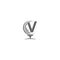 Letter V and golf ball icon logo design