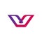 Letter V logo element vector, gradient elegant beauty rounded logotype